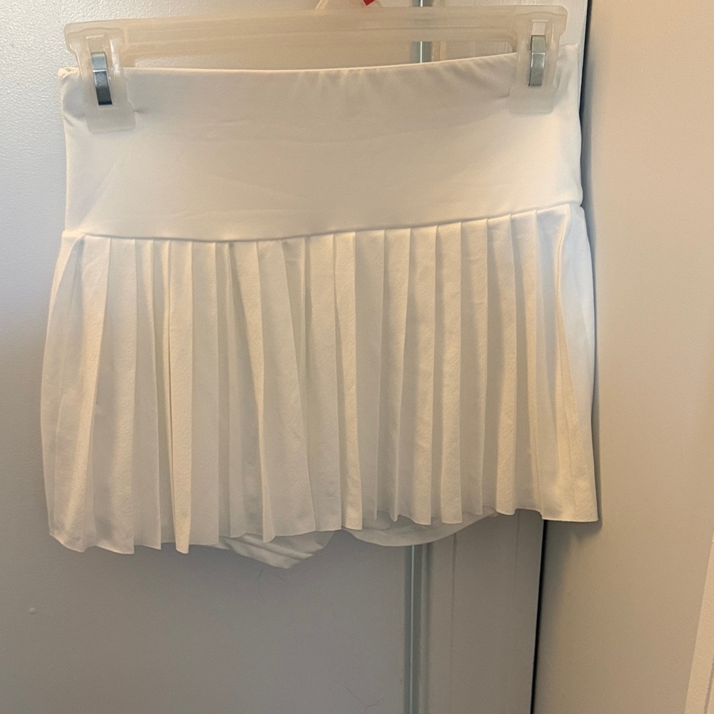 White Pleated Fitness Skirt Built in Shorts